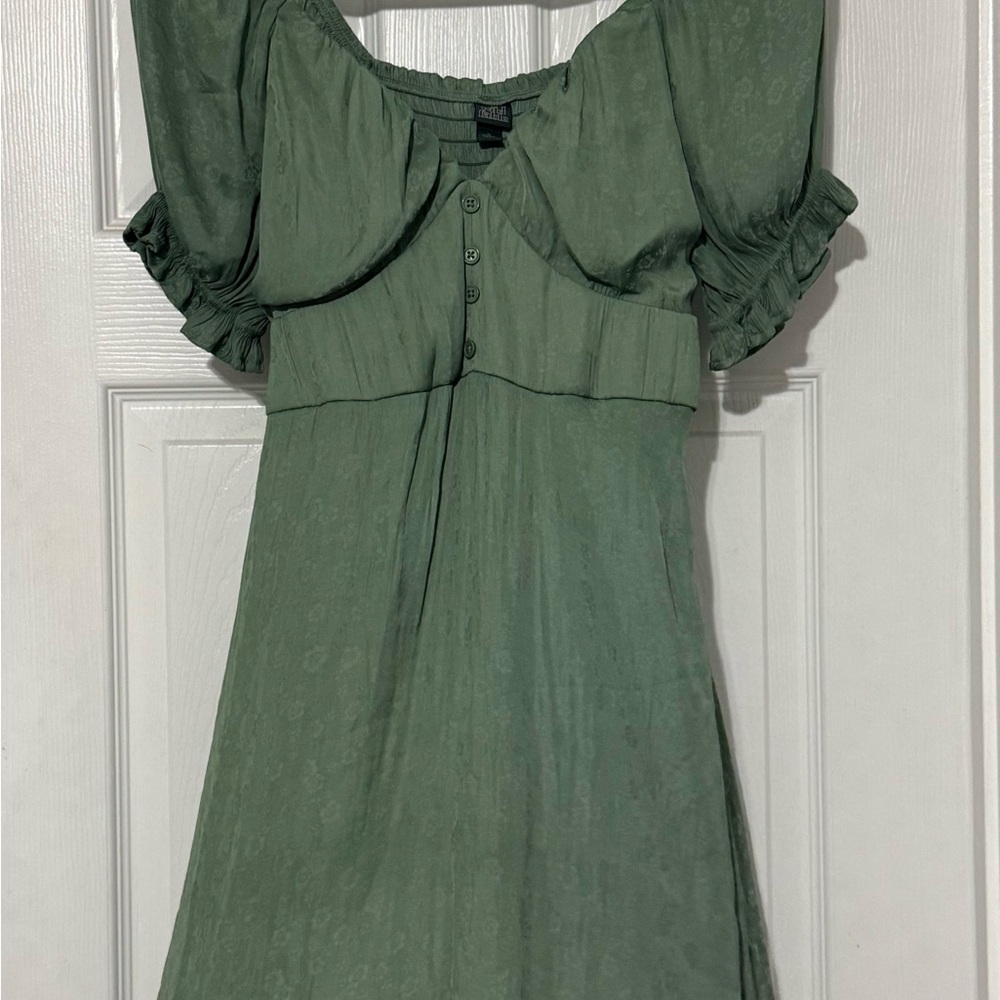 Wild Fable Green Ruffled Tie Front Sundress
